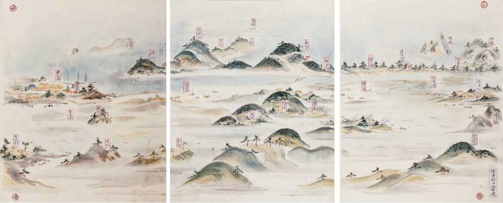 Picture：Katsuura-dake narabini Uminaka-michi, in Chikuzen-no-kuni zoku fudoki furoku 1797, private collection.