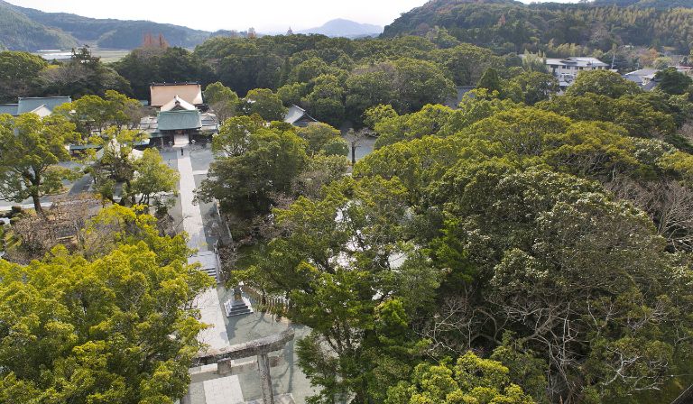 Picture：Aerial view of Hetsu-miya, Munakata Taisha