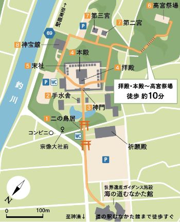 図版：高宮祭場までの地図