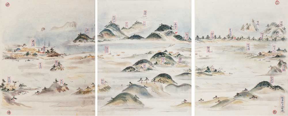 画像：「勝浦嶽并海中道」『筑前国続風土記附録』寛政9年（1797）、個人蔵