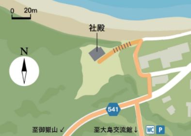 宗像大社沖津宮遙拝所の地図