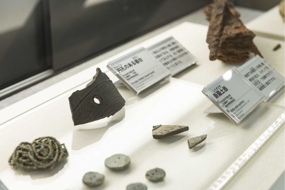 画像:主要な出土遺物の展示